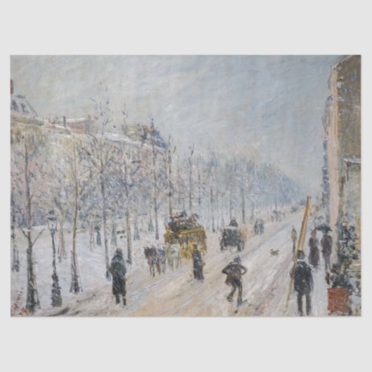 Camille Pissarro - Äußere Boulevards, Schneeeffekt Seidenpapier (Vorderseite)