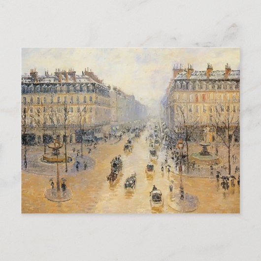 Camille Pissarro - Avenue de l'Opera, Schneeeffekt Postkarte (Vorderseite)