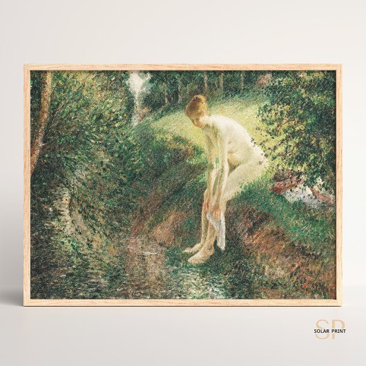 Camille Pissarro Bather in der Holzmalerei Art Poster