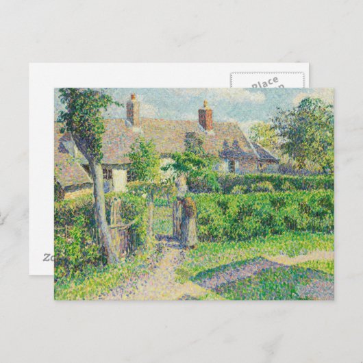 Camille Pissarro - Bauernhäuser, Eragny Postkarte (Vorne/Hinten)