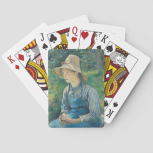 Camille Pissarro Bauernmädchen mit Strohhut, Spielkarten