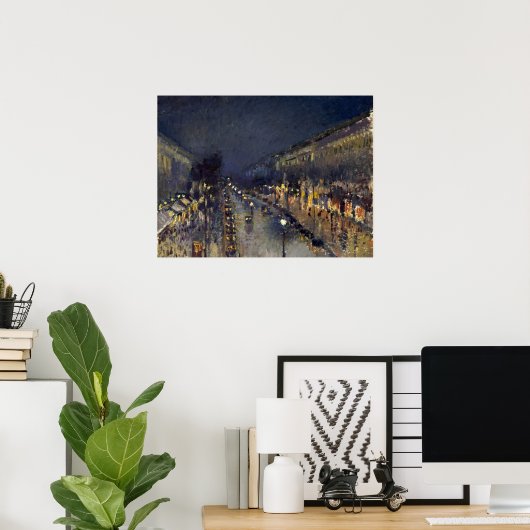 Camille Pissarro Boulevard Montmartre at Night Poster (Heimbüro)
