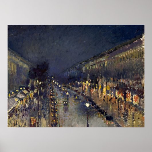 Camille Pissarro Boulevard Montmartre at Night Poster (Vorne)