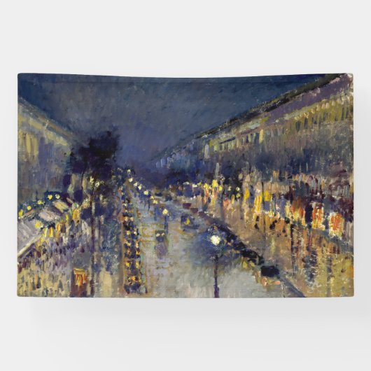 Camille Pissarro - Boulevard Montmartre bei Nacht Banner (Horizontal)