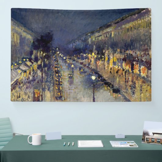 Camille Pissarro - Boulevard Montmartre bei Nacht Banner (Messe)