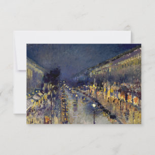 Camille Pissarro - Boulevard Montmartre bei Nacht Dankeskarte
