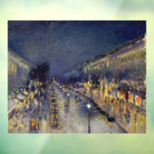 Camille Pissarro - Boulevard Montmartre bei Nacht Fensteraufkleber (Blatt 3)