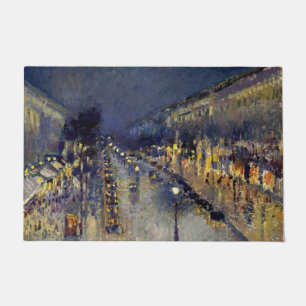 Camille Pissarro - Boulevard Montmartre bei Nacht Fußmatte