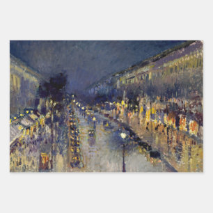 Camille Pissarro - Boulevard Montmartre bei Nacht Geschenkpapier Set