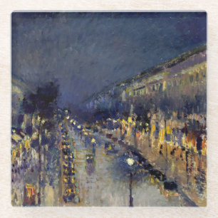 Camille Pissarro - Boulevard Montmartre bei Nacht Glasuntersetzer