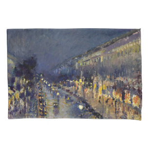 Camille Pissarro - Boulevard Montmartre bei Nacht Kissenbezug