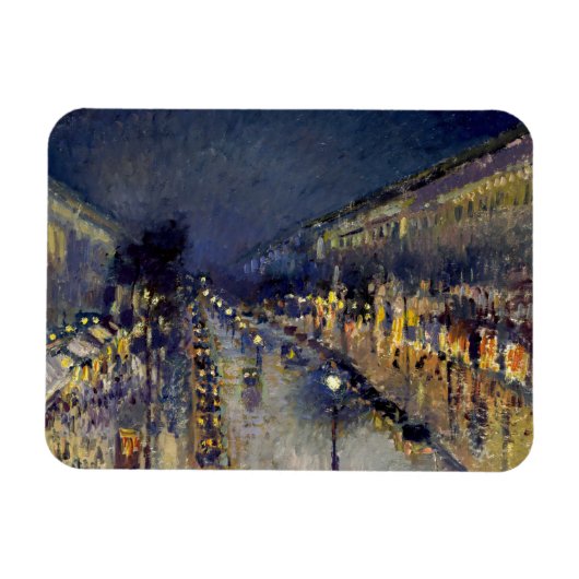 Camille Pissarro - Boulevard Montmartre bei Nacht Magnet (Horizontal)
