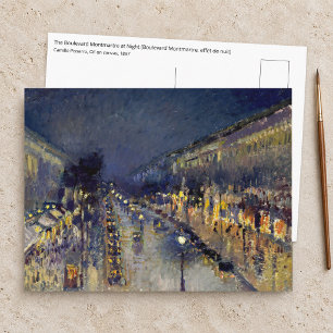 Camille Pissarro - Boulevard Montmartre bei Nacht Postkarte