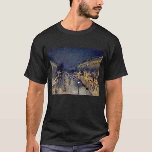 Camille Pissarro - Boulevard Montmartre bei Nacht T-Shirt (Vorderseite)