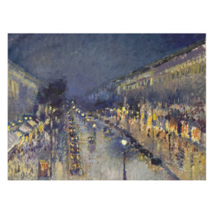 Camille Pissarro - Boulevard Montmartre bei Nacht Tischdecke