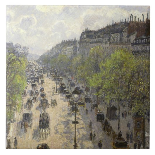 Camille Pissarro - Boulevard Montmartre, Frühjahr Fliese (Vorderseite)