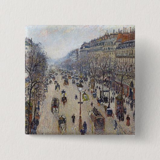 Camille Pissarro - Boulevard Montmartre, morgens Button (Vorderseite)