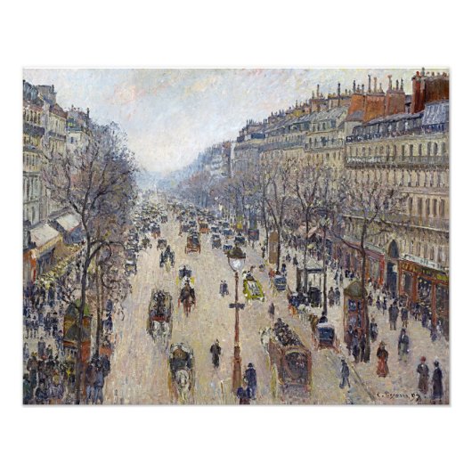 Camille Pissarro - Boulevard Montmartre, morgens Fotodruck (Vorne)