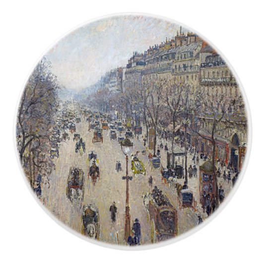 Camille Pissarro - Boulevard Montmartre, morgens Keramikknauf (Vorderseite)