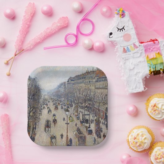 Camille Pissarro - Boulevard Montmartre, morgens Pappteller (Party)