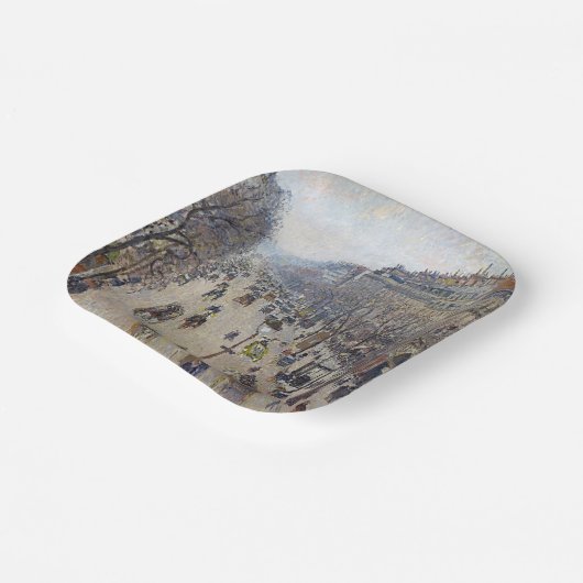 Camille Pissarro - Boulevard Montmartre, morgens Pappteller (Gewinkelt)