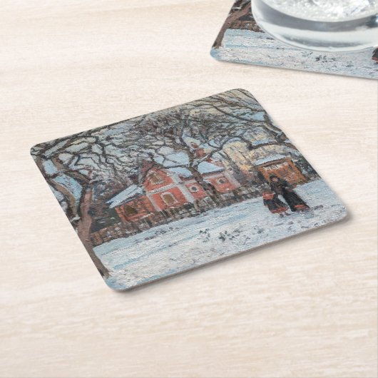 Camille Pissarro - Chataigniers a Louvecienne Rechteckiger Pappuntersetzer (angewinkelt)