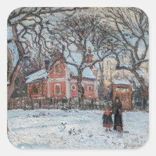 Camille Pissarro - Chataigniers a Louveciennes Quadratischer Aufkleber