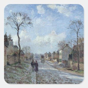 Camille Pissarro   Der Weg nach Louveciennes, 1872 Quadratischer Aufkleber