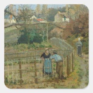 Camille Pissarro   der Zaun, 1872 (Öl auf Quadratischer Aufkleber