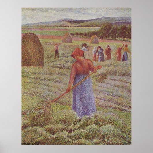 Camille Pissarro - Hay @ Eragny Bauer 1889 Oil Poster (Vorne)