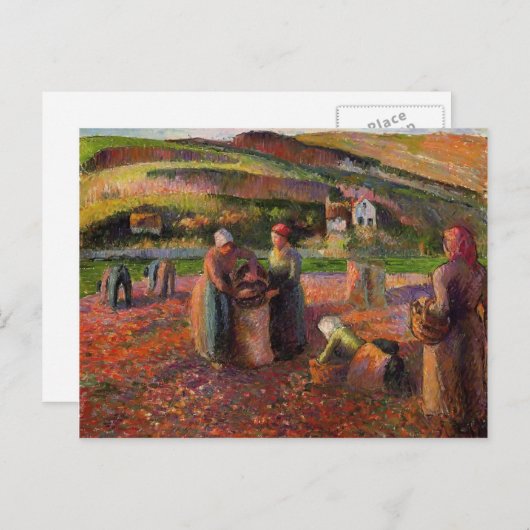 Camille Pissarro - Kartoffelernte Postkarte (Vorne/Hinten)