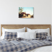 Camille Pissarro Landschaft mit Bauernhäusern und  Leinwanddruck (Insitu (Schlafzimmer))