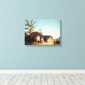 Camille Pissarro Landschaft mit Bauernhäusern und  Leinwanddruck (Insitu (Holzboden))