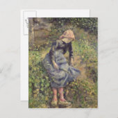 Camille Pissarro | Mädchen mit Stick, 1881 Postkarte (Vorne/Hinten)