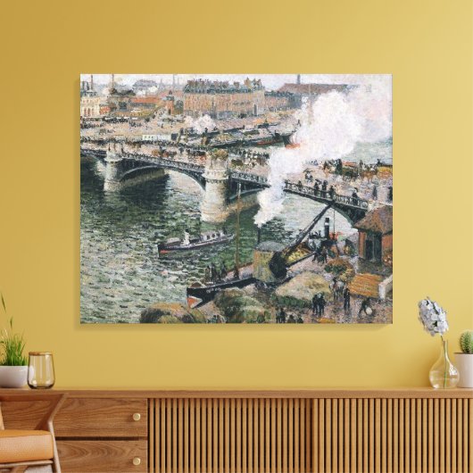 Camille Pissarro Pont Boieldieu in Rouen Painting Leinwanddruck (Insitu (Wohnzimmer))