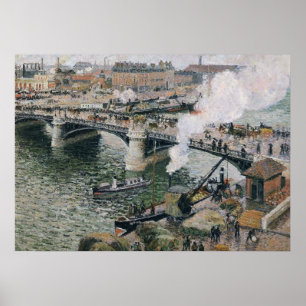 Camille Pissarro Pont Boieldieu in Rouen Painting Poster
