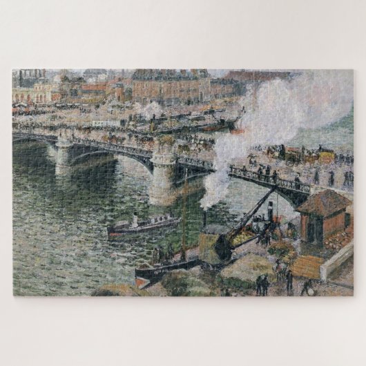Camille Pissarro Pont Boieldieu in Rouen Painting Puzzle (Horizontal)