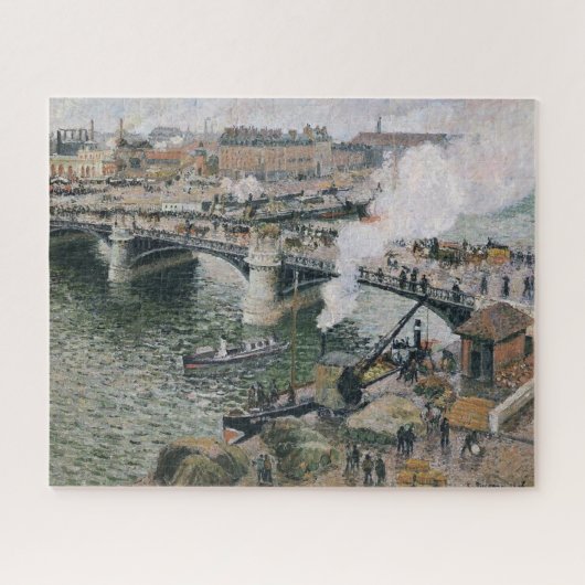 Camille Pissarro Pont Boieldieu in Rouen Painting Puzzle (Horizontal)