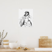 Camille Pissarro | Portrait von Cezanne, 1874 Poster (Küche)