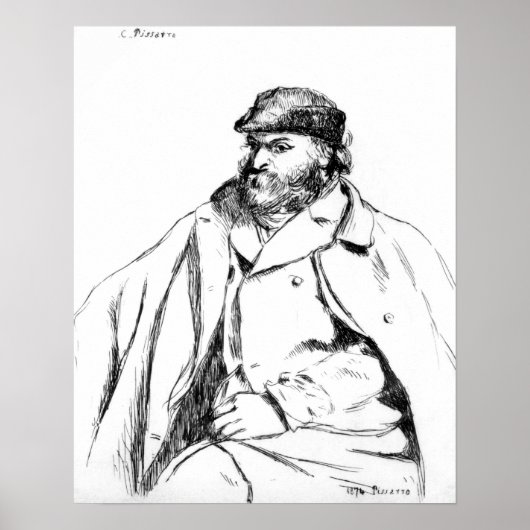 Camille Pissarro | Portrait von Cezanne, 1874 Poster (Vorne)