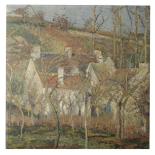 Camille Pissarro - rote Dächer, Ecke eines Dorfs Fliese