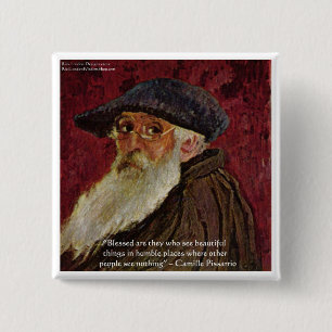 Camille Pissarro Schönheit Zitat Geschenke & Karte Button