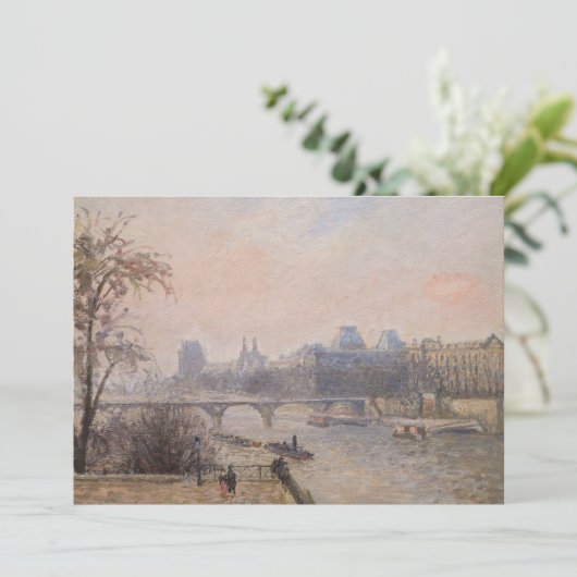 Camille Pissarro - Seine und Louvre Dankeskarte (Stehend Vorderseite)