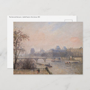Camille Pissarro - Seine und Louvre Postkarte