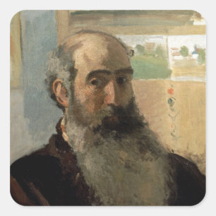 Camille Pissarro   Selbstportrait, 1873 Quadratischer Aufkleber