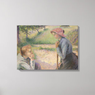 Camille Pissarro Zwei junge Bauernfrauen Leinwanddruck