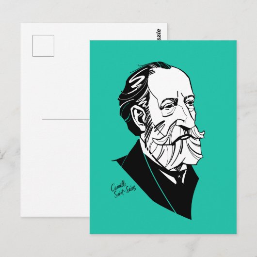 Camille Saint-Saëns Postkarte (Vorne/Hinten)
