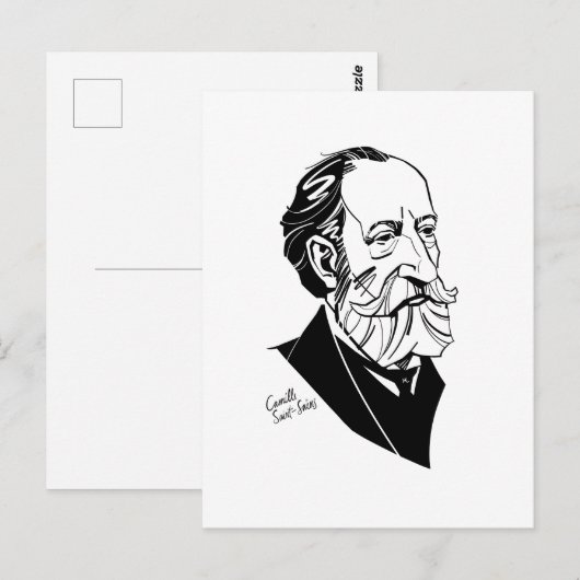 Camille Saint-Saëns Postkarte (Vorne/Hinten)