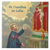 Camillus Praying Before a Crucifix (M 020) Fliese (Vorderseite)