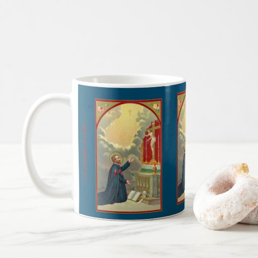 Camillus Praying Before a Crucifix (M 020) Kaffeetasse (Mit Donut)